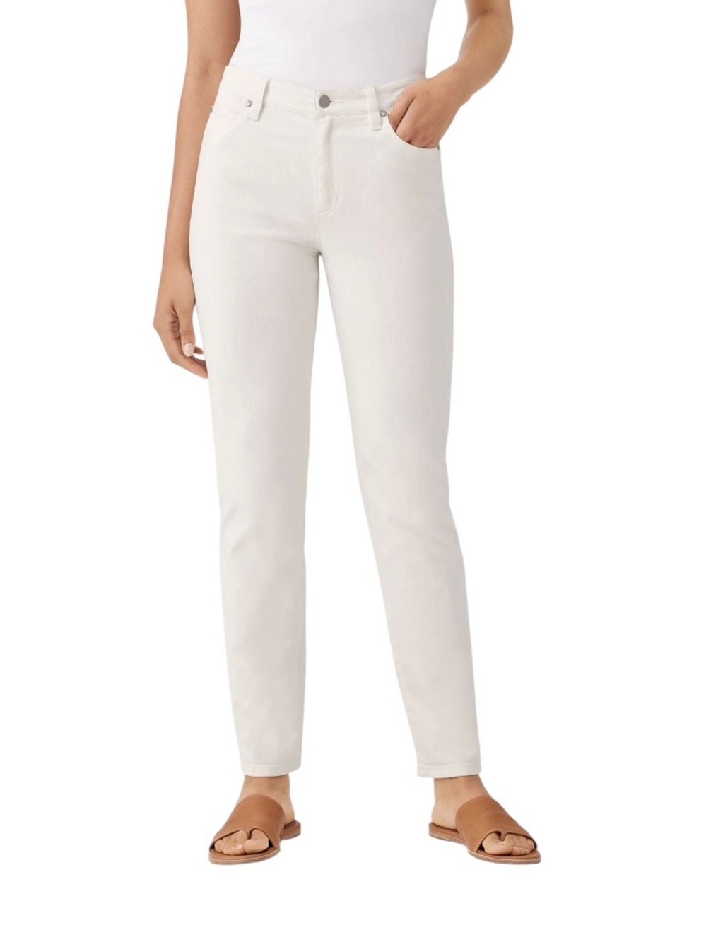Eileen Fisher Undyed Organic Cotton High-Rise Jeans size 10 excellent condition